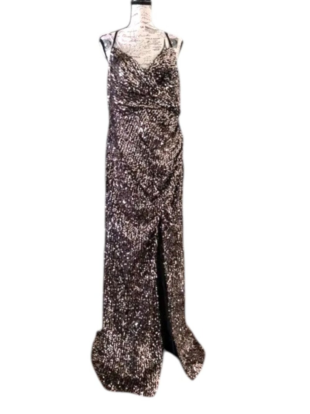 Ieena Mac Duggal Bronze Sequin Gown